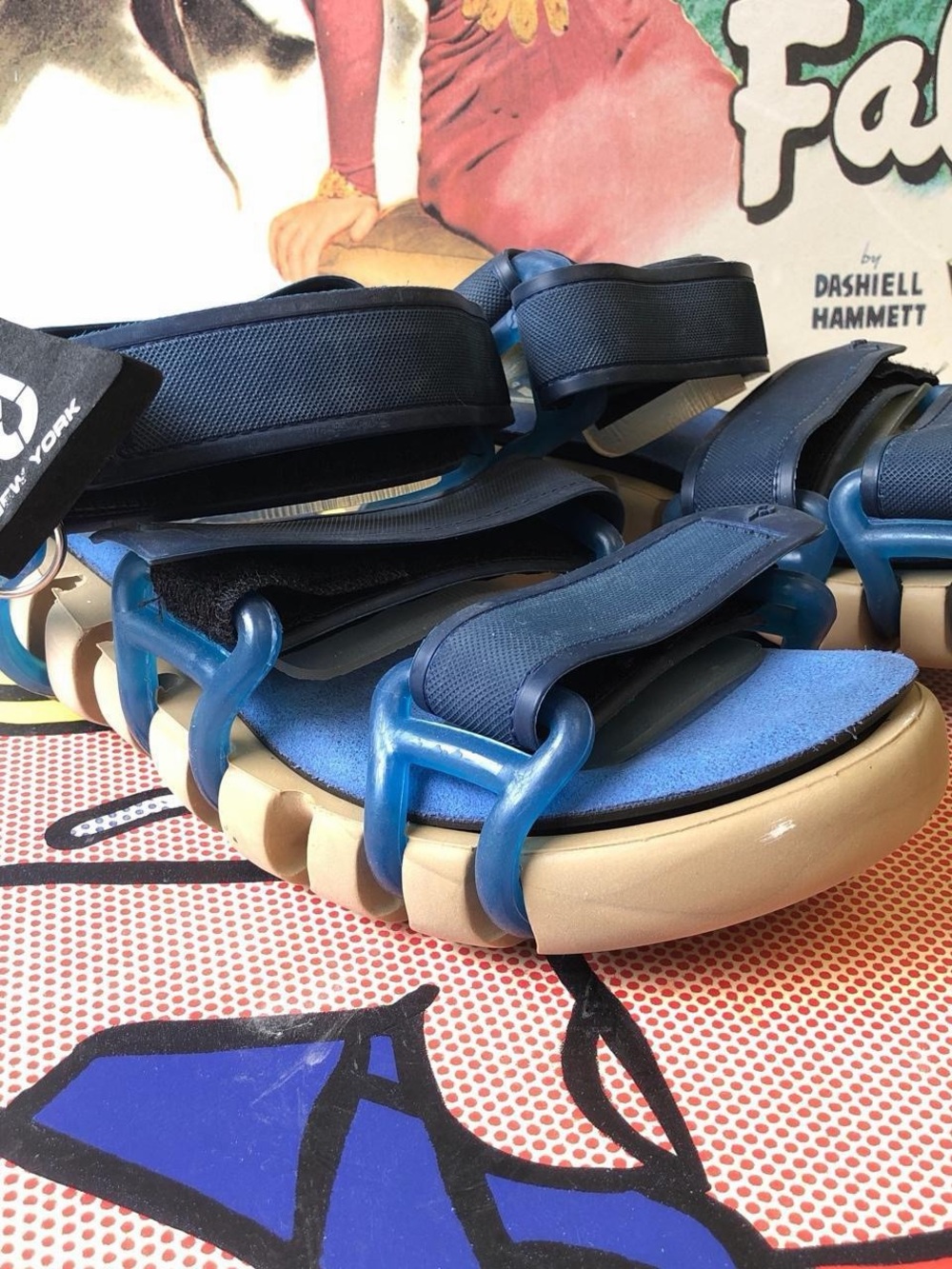 BN YELLOW CAB Blue Strapped Chunky Sandals, 37eur